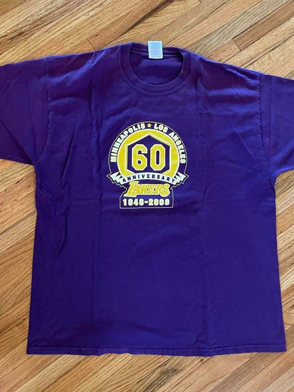 2008 Los Angeles Lakers 60th Anniversary Promo T-Shirt